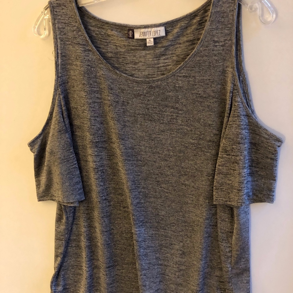 Grey Open Shoulder Top